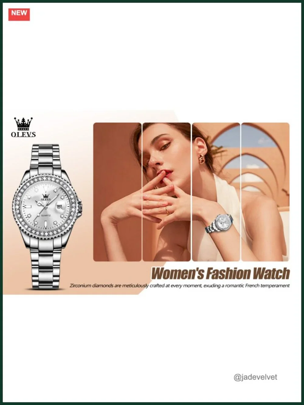 Ladies Silver Stainless Steel Watch Small Wrist Waterproof Quartz Diamond Analog